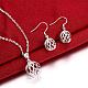 Silver Plated Brass Jewelry Sets for Women SJEW-BB00808-2