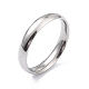Chapado en iones (ip) 304 anillo de dedo de banda lisa simple de acero inoxidable para mujer RJEW-B036-07-3