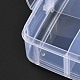 長方形のポータブルppプラスチック製の取り外し可能な収納ボックス  18層とハンドル付き  15x16.5x13.5コンパートメントオーガナイザーボックス  ホワイト  [1]cm CON-D007-02A-6