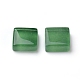 モザイクガラスタイル  染色正方形片  家の装飾やdiyの工芸品  グリーン  9.5x9.5x4~4.5mm  約300個/袋 GLAA-D091-01-2