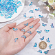 SUNNYCLUE 1 Box 100Pcs Butterfly Glass Beads Transparent Butterfly Bead Charms with Glitter Powder Beades Accessories for Beginners Handmade Jewellery Earring Bracelet Necklace Making GLAA-SC0001-58A-3