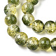 Two-Tone Crackle Baking Painted Transparent Glass Beads Strands X-CCG-T004-8mm-01-2
