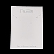 紙のアクセサリーディスプレイカード  ネックレスディスプレイカード  ファッションという言葉の付いた四角形  ホワイト  8.5x5.95x0.05cm CDIS-M005-10-1