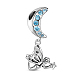 TINYSAND Fairy & Moon 925 Sterling Silver European Dangle Charms TS-P-048-3