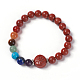 Natural & Synthetic Mixed Stone and Red Jasper Beads Stretch Bracelets BJEW-E354-A08-1