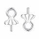 BENECREAT 10 PCS 925 Sterling Silver Cup Pearl Bail twisted pin Pendants with Pinch Bail Clasps for Half Drilled Beads and DIY Pendants STER-BC0001-40P-5