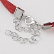 Heart to Heart Antique Silver Plated Alloy Faux Suede Cord Anklets AJEW-AN00114-4