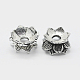 Bouchons de perles fleur double face en argent sterling thai STER-K171-24AS-1