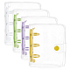 Benecreat 4 taccuino in plastica a 4 colori con morsetto incernierato per raccoglitore a fogli mobili AJEW-BC0001-84-1