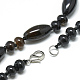 Natural Black Agate Beaded Necklaces NJEW-S388-02-2