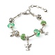 Heart & Butterfly & Angel Charm European Bracelet for Teen Girl Women Gift BJEW-JB06842-2