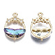 Faceted Transparent Glass Pendants GLAA-T020-18B-2