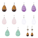CHGCRAFT 10Pcs 5Styles Teardrop Shaped Charms Natural Stone Pendants for DIY Jewelry Making Decoration G-CA0001-66-1