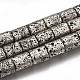 Brins de perles de pierre de lave naturelle galvanisées G-S249-07-10x12-1