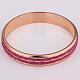Real Rose Gold Plated Tin Alloy Czech Rhinestone Bangles for Women BJEW-BB09834-2