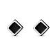 TINYSAND Sterling Silver Simple Square Stud Earrings TS-E297-C-1