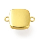 合成オパール コネクター チャーム  スクエアリンク  真鍮パーツ  ゴールドカラー  11.5x16.5x5.5mm  穴：1.5mm G-P487-01G-3