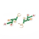 Сверкающие граненые серьги-кольца с бусинами и цветком жизни для девочек и женщин EJEW-TA00022-4