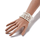 Set di bracciali elasticizzati di perle shell BJEW-JB04108-4