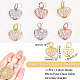 Nbeads 24Pcs 3 Colors Brass Micro Pave Clear Cubic Zirconia Charms KK-NB0001-41-4