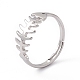 201 Stainless Steel Fishbone Adjustable Ring for Women RJEW-K238-12P-3