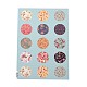 DIY Scrapbooking Bottle Caps Pendants Floral Pattern Design Non-Adhesive Paper Stickers Collage Sheets for Clear Flat Round Glass Cabochons AJEW-L022-05-1
