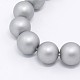 Chapelets de perles rondes en coquille mate X-BSHE-I002-12mm-223-1