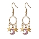 Moon and Star Alloy Enamel Chandelier Earrings EJEW-JE05603-4