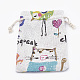 Kätzchen Polycotton (Polyester Baumwolle) Packtaschen Kordelzug Taschen ABAG-T006-A08-3