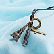 Réglable pendentif en alliage de zinc rétro et cordon de cuir choker colliers lariat NJEW-BB16014-A-4