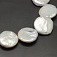 Fili di perle di perle d'acqua dolce coltivate naturali nucleate rotonde piatte PEAR-F001-03-2