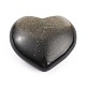 Piedra de amor de corazón de obsidiana con brillo dorado natural G-B002-02-2
