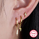 3 Pair 3 Style 925 Sterling Silver Lighting Dangle Hoop Earrings & Cubic Zirconia Stud Earrings EJEW-F317-36G-4