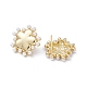 Long-Lasting Plated Brass Stud Earrings with Plastic Pearl for Women EJEW-A088-01G-3