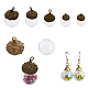 CHGCRAFT 5 Sets 5 Style Acorn Glass Ball Pendants Empty Clear Glass Globe Vial Pendants Wish Bottle Charms with Caps for Necklace Earring Making GLAA-CA0001-45-1