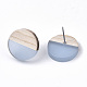 Transparent Resin & Wood Stud Earrings EJEW-N017-003A-D01-3