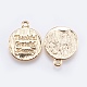 Brass Quote Charms KK-F740-20G-2