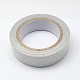 綿のリボン  グリッターパウダー付き  他方の側のマスキングテープ  銀  5/8インチ（15mm）  約4.37ヤード/ロール（4m /ロール）。 X-OCOR-S078-1.5cm-05-2