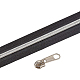 BENECREAT 10 Yards #5 Nylon Closed-end Zippers Black Nylon Coil Zippers with Silver Metallic Teeth DIY-BC0011-65-4