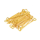 304 Stainless Steel Eye Pins, Golden, 20mm, Hole: 2mm, Pin: 0.6mm