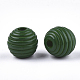 Painted Natural Wood Beehive Beads WOOD-S049-04A-04-2