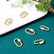 SUPERFINDINGS 6Pcs Brass Screw Carabiner Lock Charms Oval Keychain Clip Hook 10x20mm Real 18K Gold Plated Jewelry Carabiner Clasp for Necklaces Jewelry Making KK-FH0002-91-3