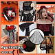 Polyester-Spitzenstoff mit Halloween-Motiv&nbsp;DIY-WH0699-75C-5