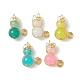 Imitation Jade Glass Beads Pendants PALLOY-JF02480-1