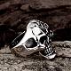 Punk Style Skull 316L Stainless Steel Cubic Zirconia Wide Band Finger Rings for Men RJEW-BB01174-10AS-3