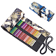 CHGCRAFT 2 Set Colorled Pencil Roll Holder Case Coloring Pencils Organizer Holder Colored Pen Paint Brush Storage for Artist Coloring Pouch Portable 72 Holes AJEW-CA0001-04-1