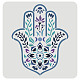 Fingerinspire hamsa hand stencil 30x30cm réutilisable hamsa palm mandala stencil sacré lotus flower yoga pochoirs mandala hand stencil for painting on wall DIY-WH0172-659-1