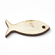 ウッドカボション  レーザーカットウッドシェイプ  魚  パパイヤホイップ  30x13x2.5mm WOOD-S040-64-1