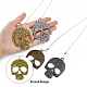 HOBBIESAY 4pcs Alloy Skull Ceiling Fan Pull Chain Pendant Retro Fan Zipper and Ball Chain Connector Metal Extension Chain for Bathroom AJEW-HY0001-06-3