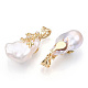 Ciondoli di perle keshi con perle barocche naturali PEAR-N020-J25-2